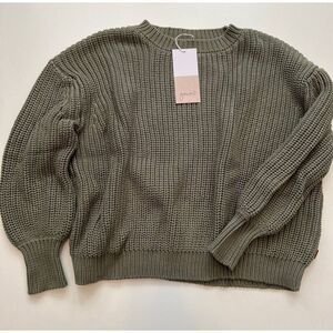 NWT Goumi Kids Noble Fir Chunky Knit Sweater SZ S/M Mama Womens Organic Cotton